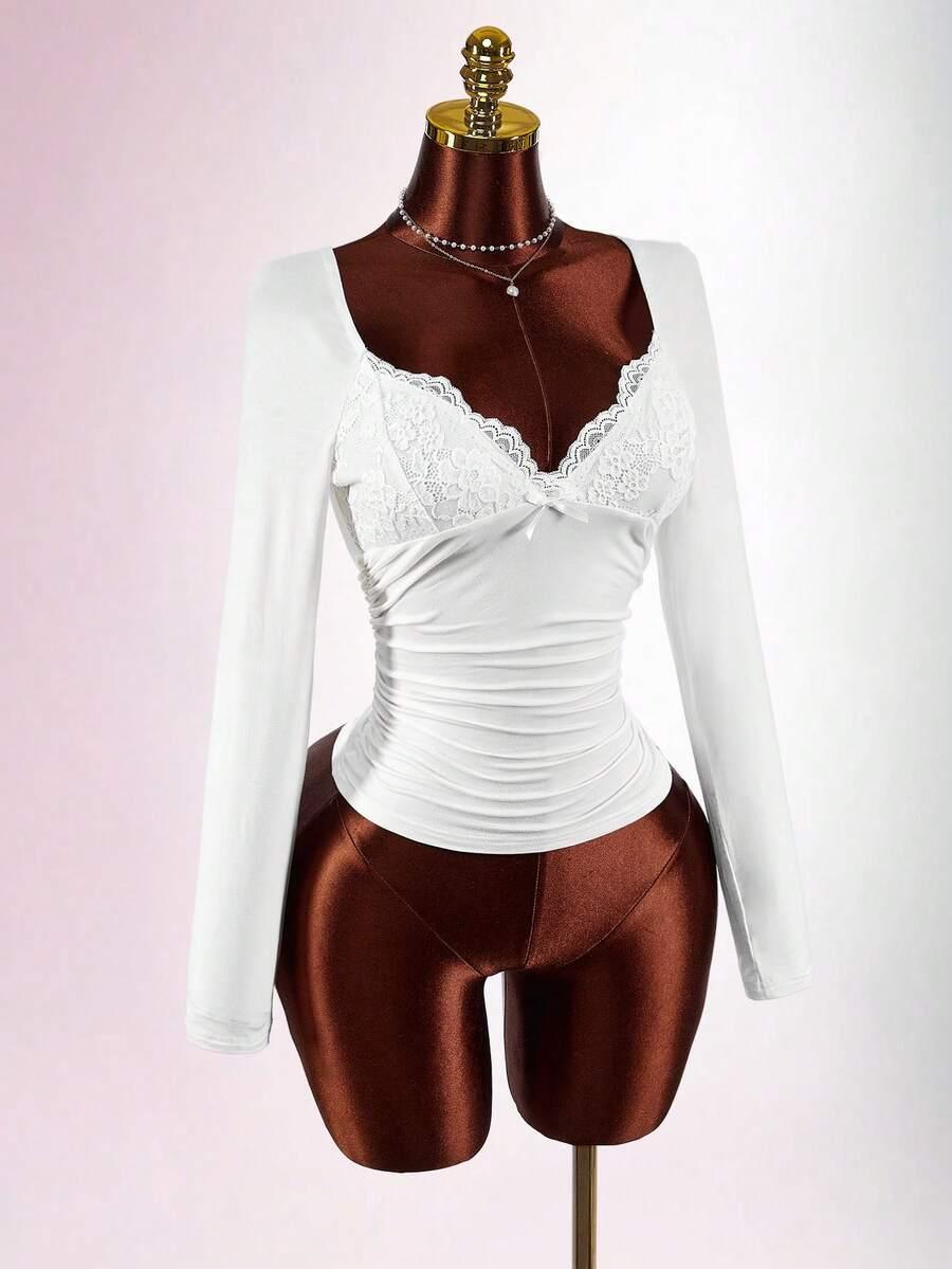 BIAŁY TOP KORONKA 