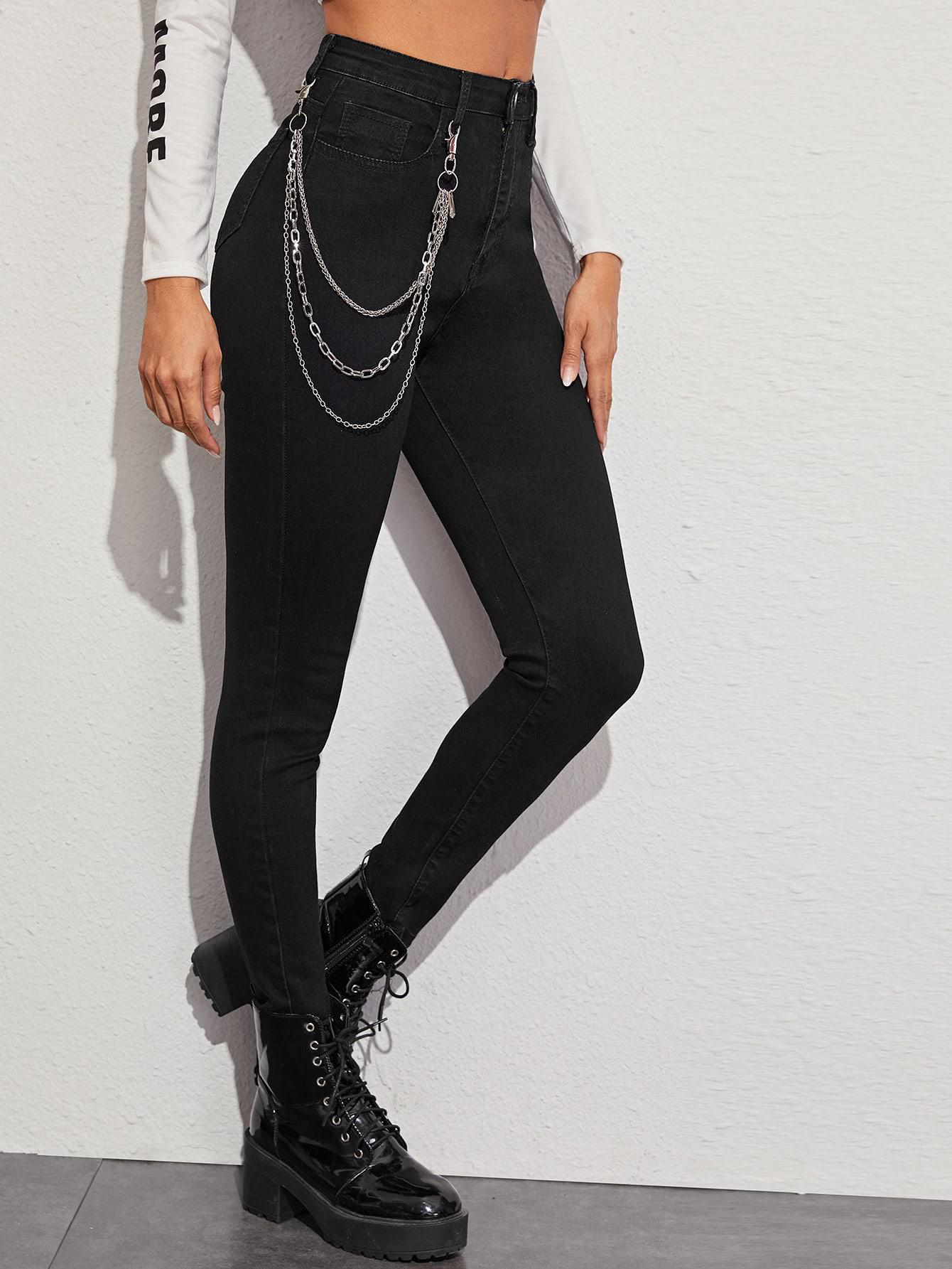 CZARNE SPODNIE JEANS RURKI