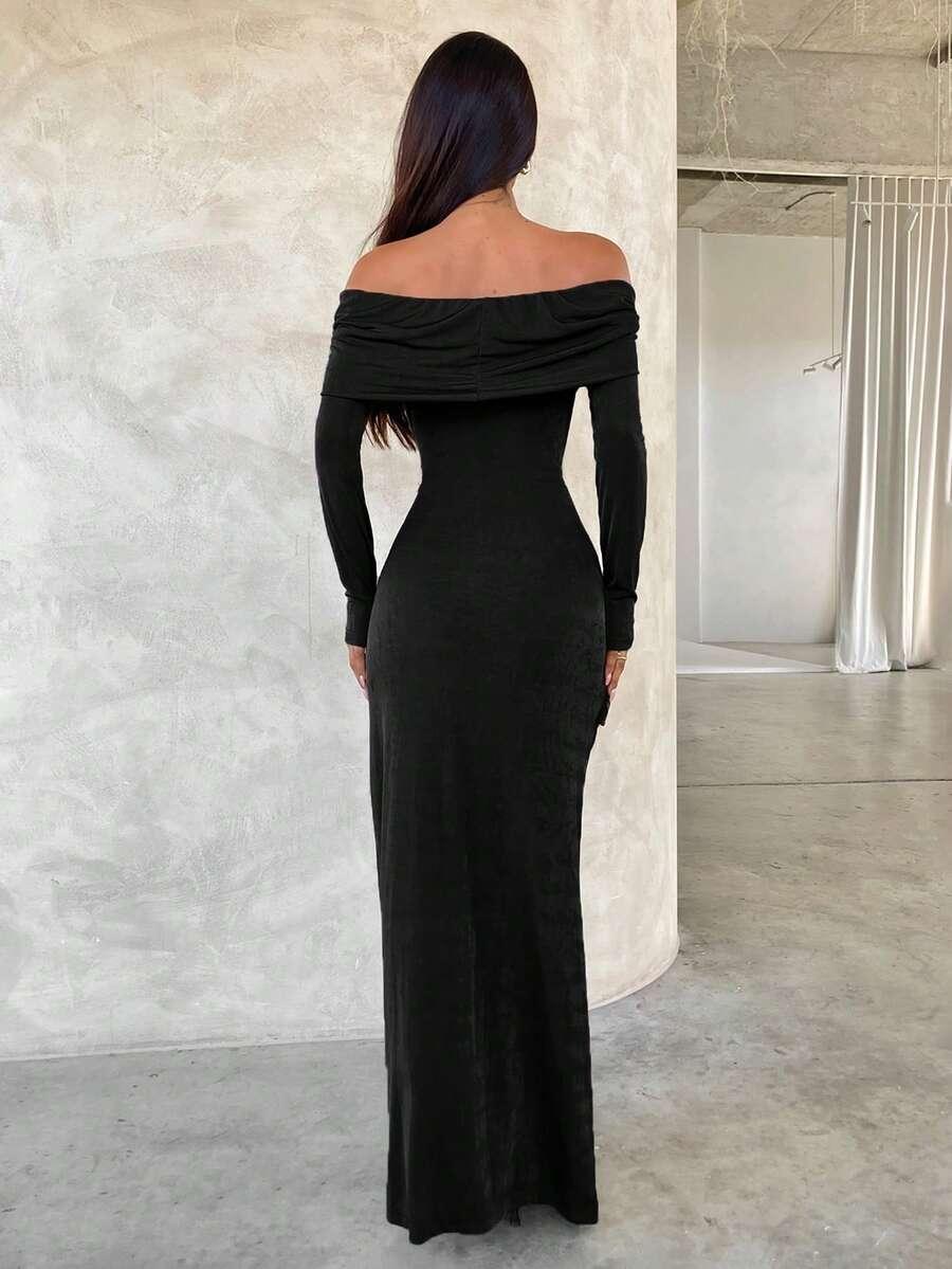 czarna maxi sukienka