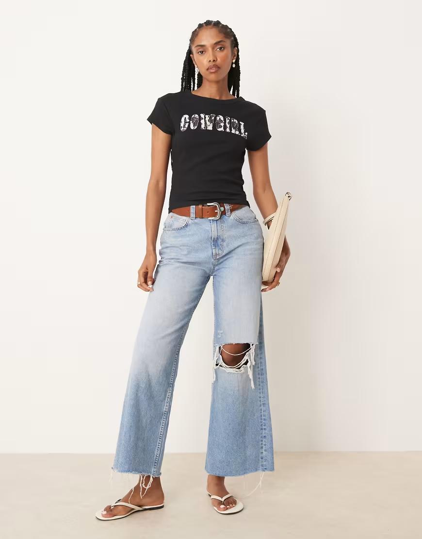 czarny top print