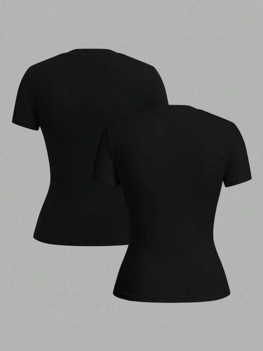 czarny t-shirt 2-pack