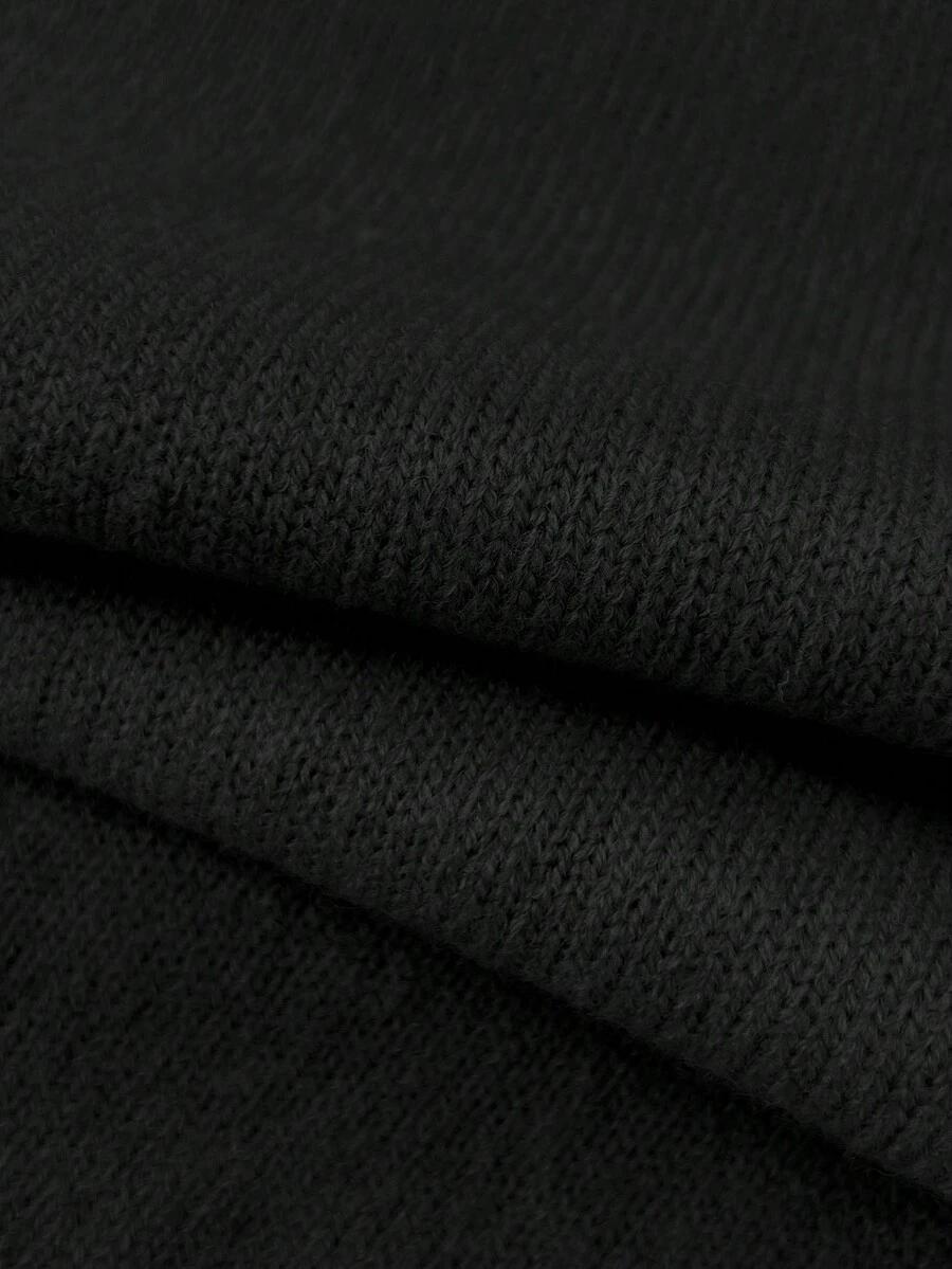 CZARNY SWETER OVERSIZE OKRĄGŁY DEKOLT