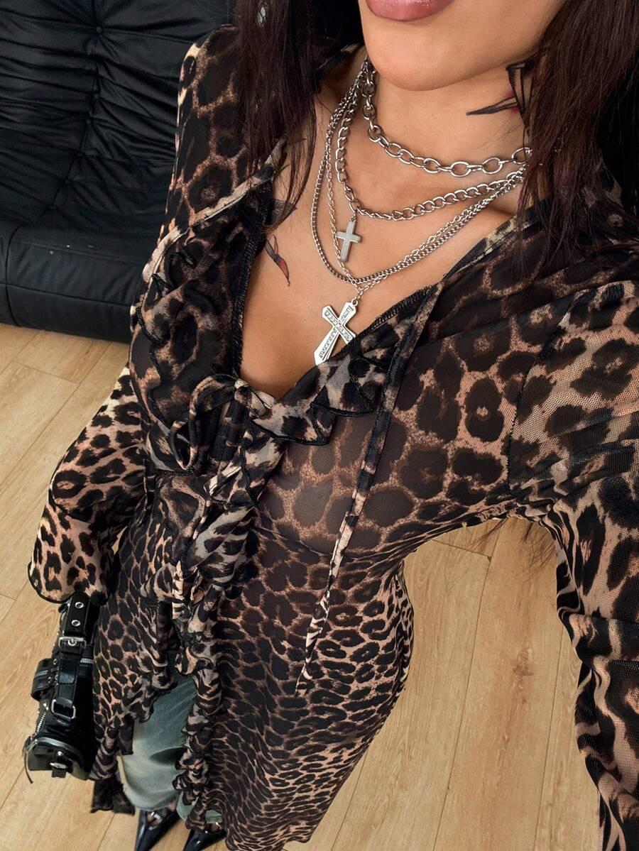 długa bluzka animal print