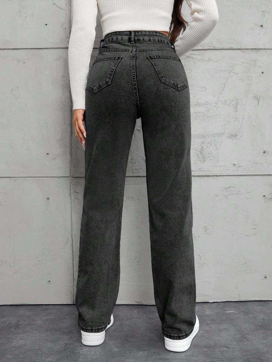 PROSTE SPODNIE JEANS WYSOKI STAN
