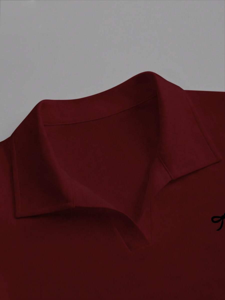 bordowa koszulka polo