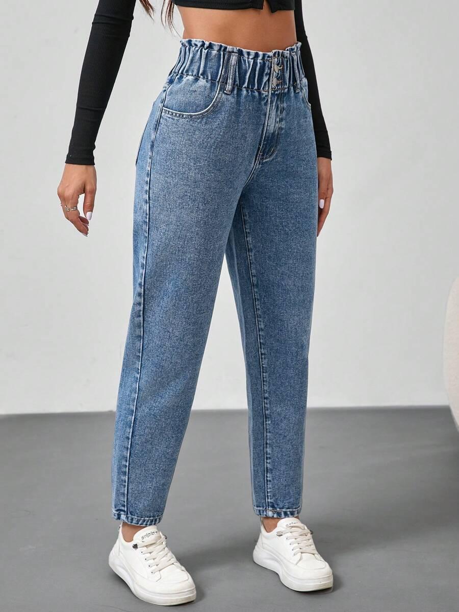 SPODNIE JEANS PAPERBAG