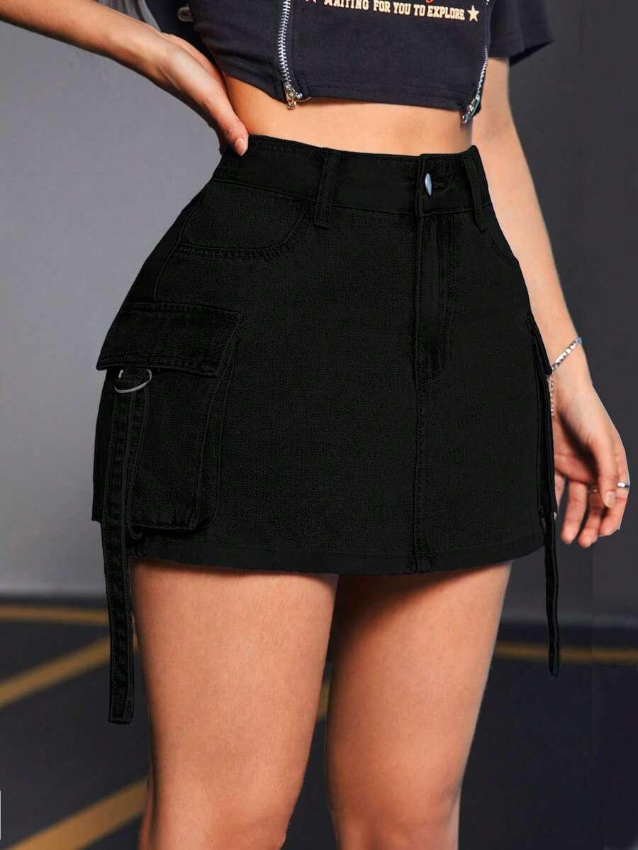 CZARNA SPÓDNICA JEANS