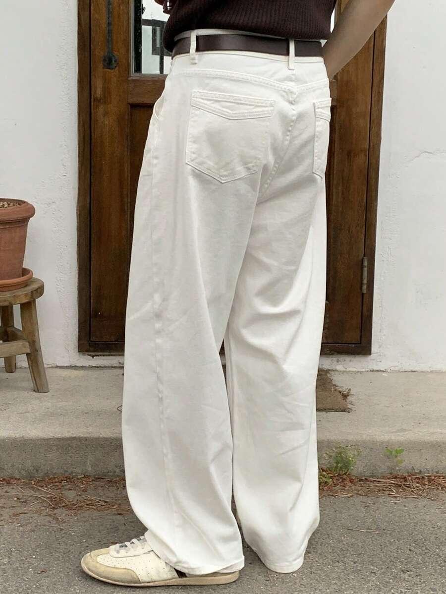 BIAŁE SPODNIE JEANS