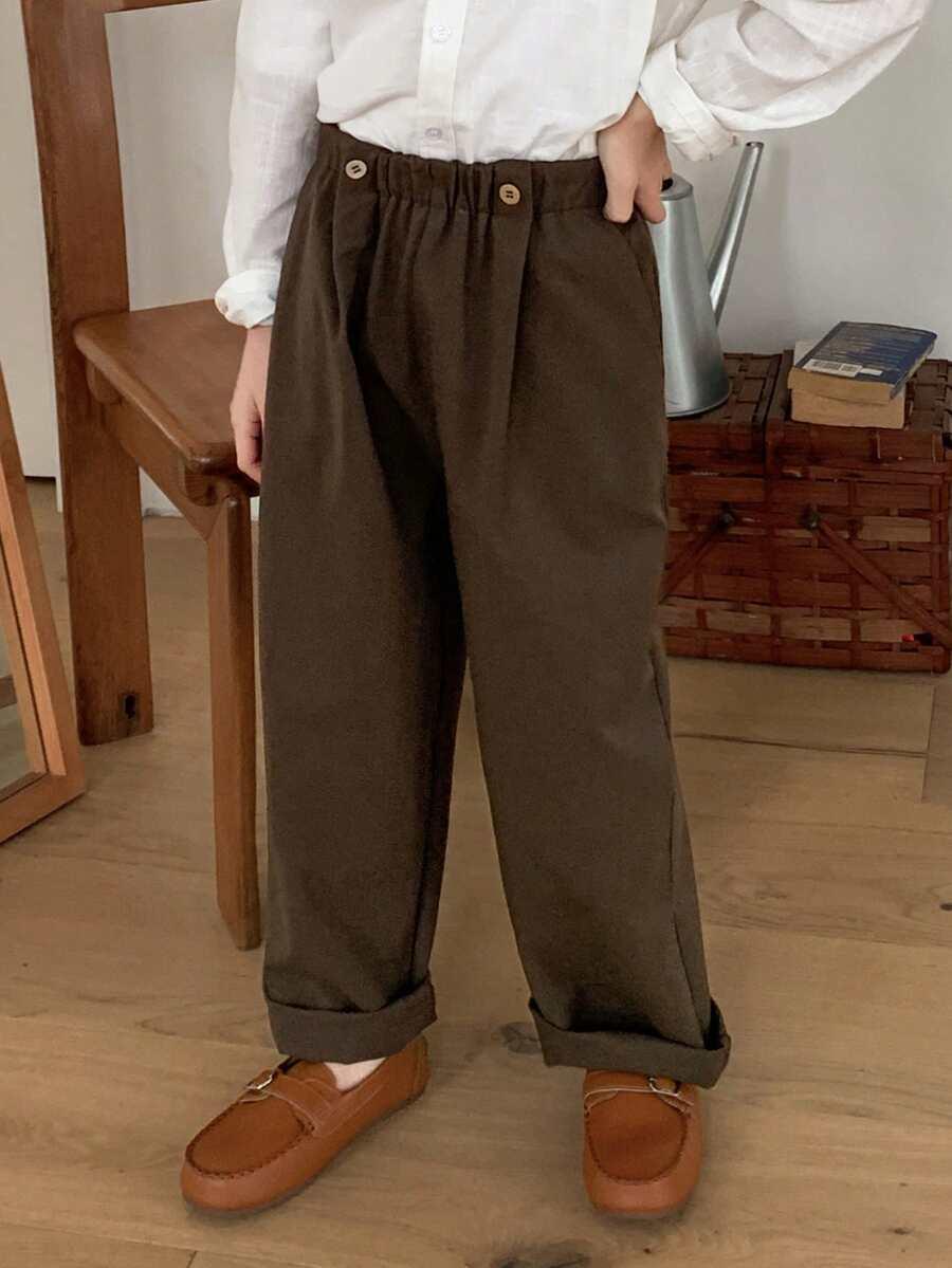 BRĄZOWE SPODNIE CASUAL