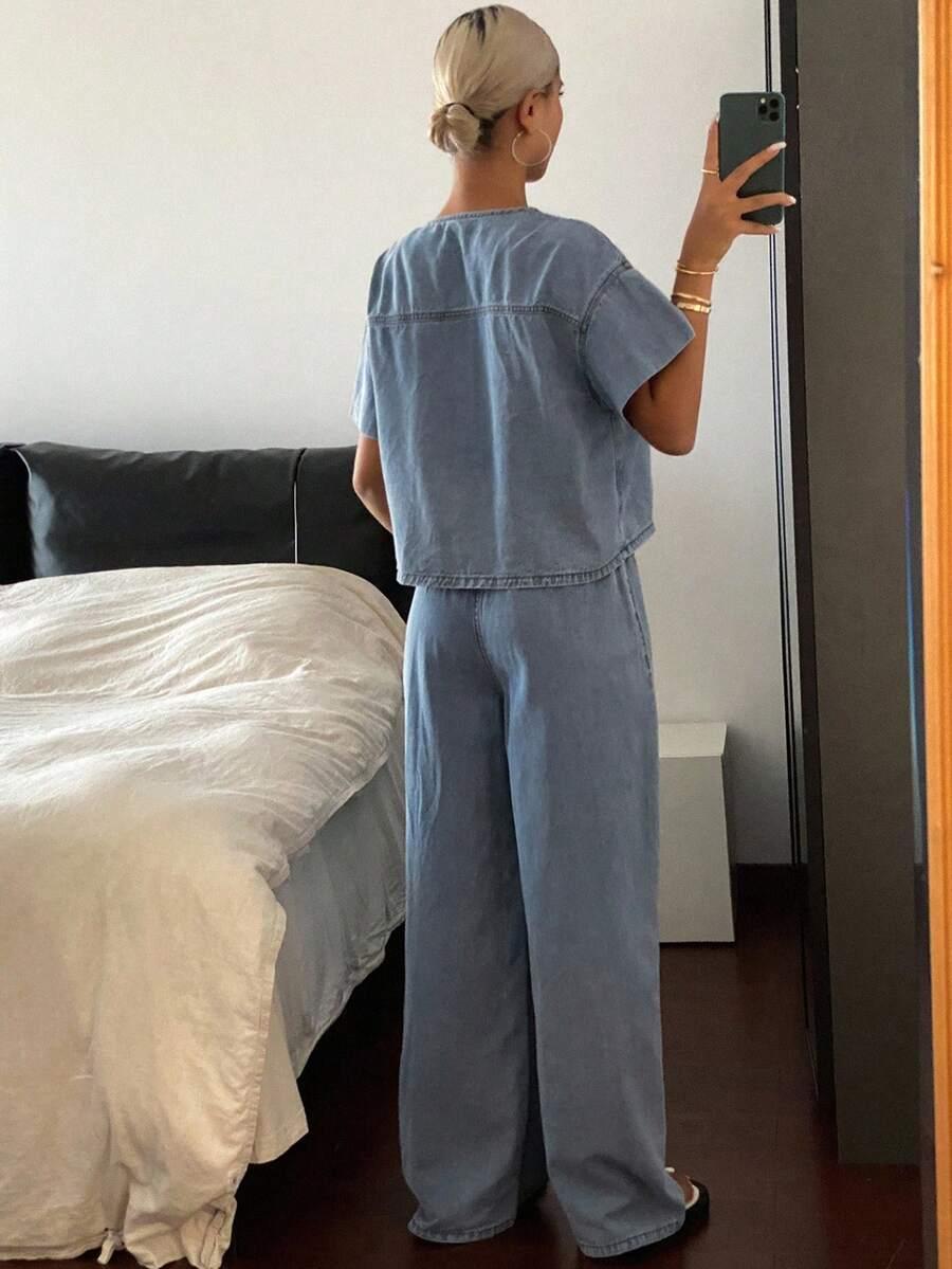 niebieskie spodnie casual