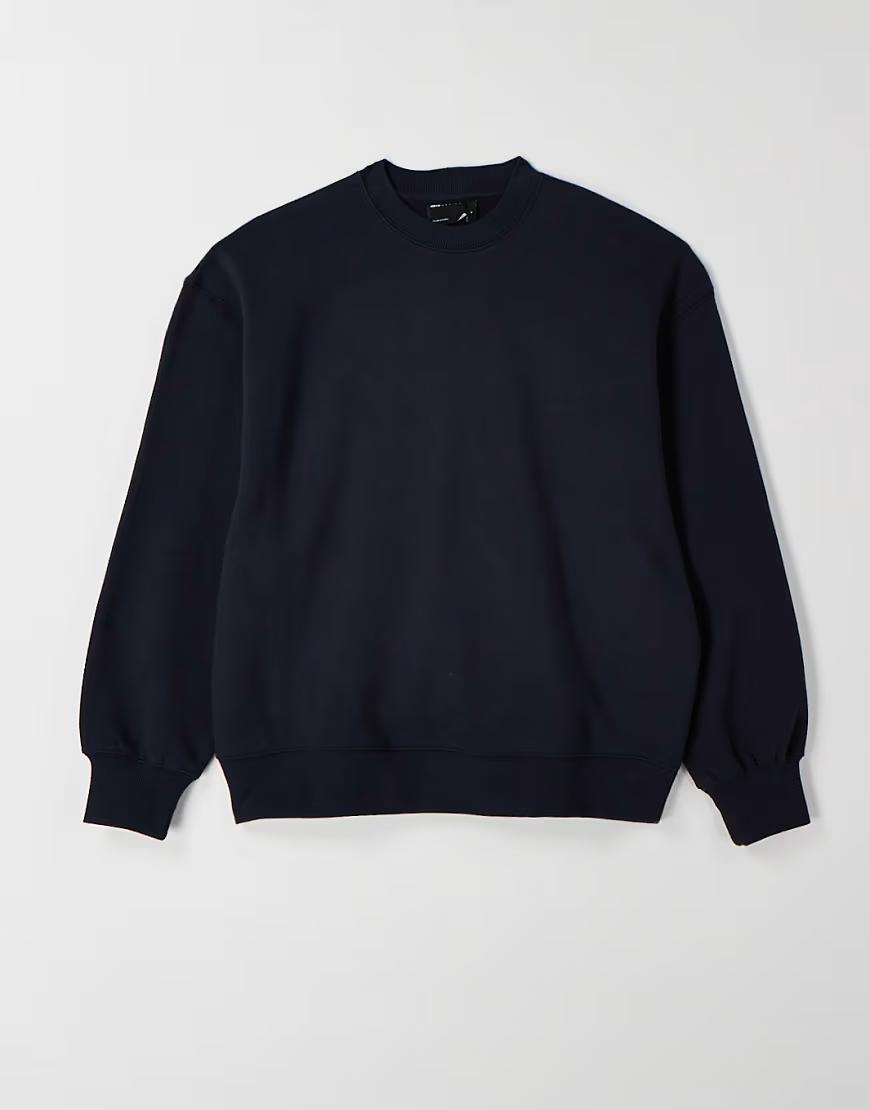 GRANATOWA BLUZA OVERSIZE