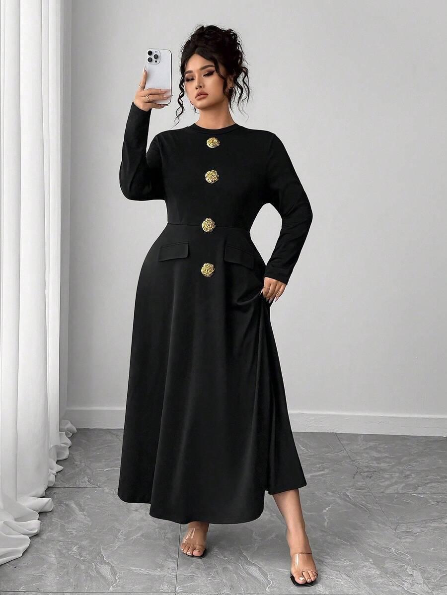 CZARNA MAXI SUKIENKA 