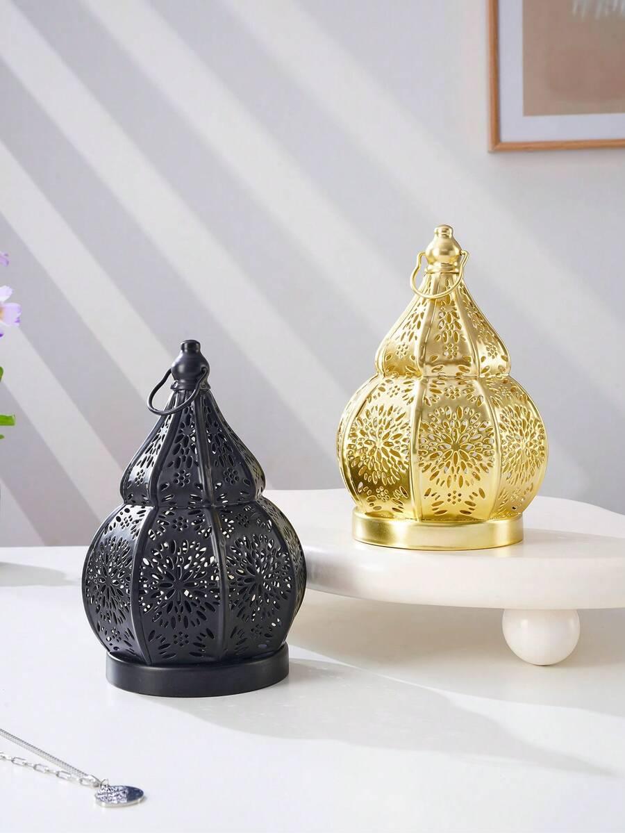 złoty lampion na świeczkę