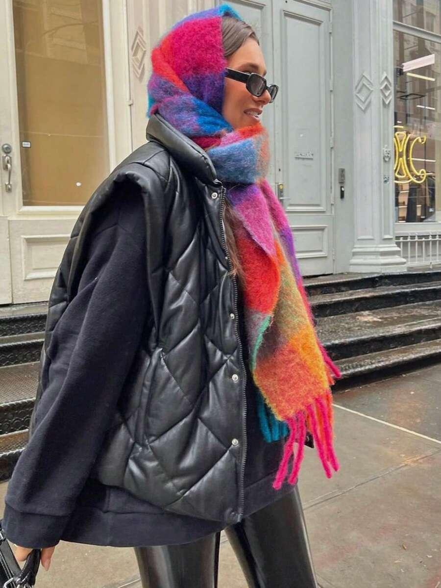 szalik frędzle wzór