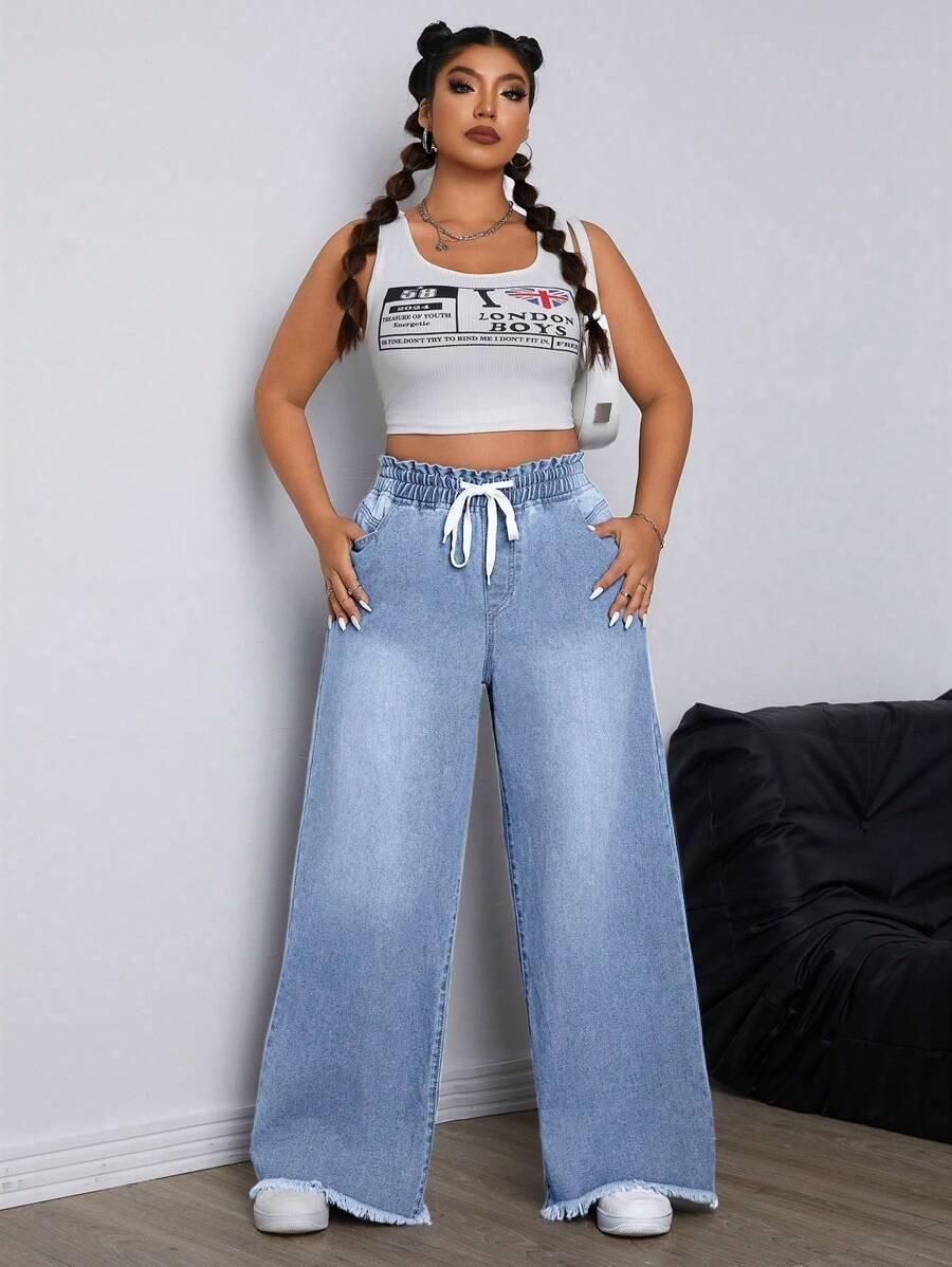 SPODNIE JEANS WIĄZANIE