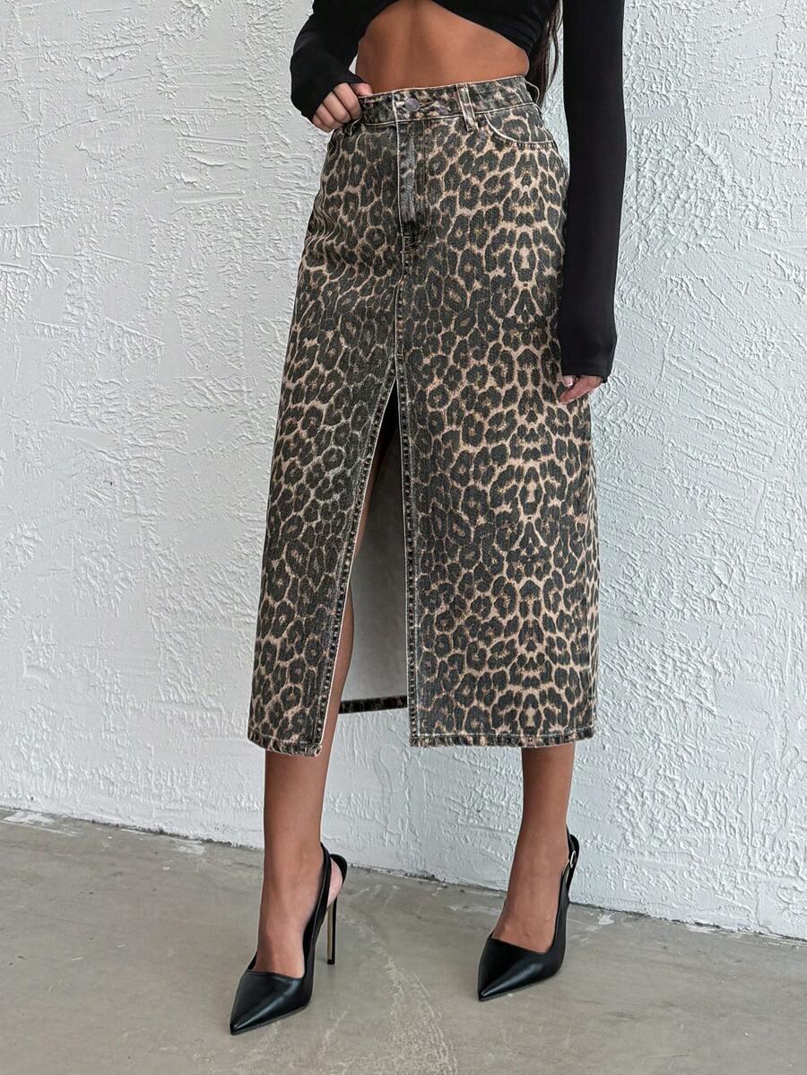 SPÓDNICA ANIMAL PRINT ROZCIĘCIE