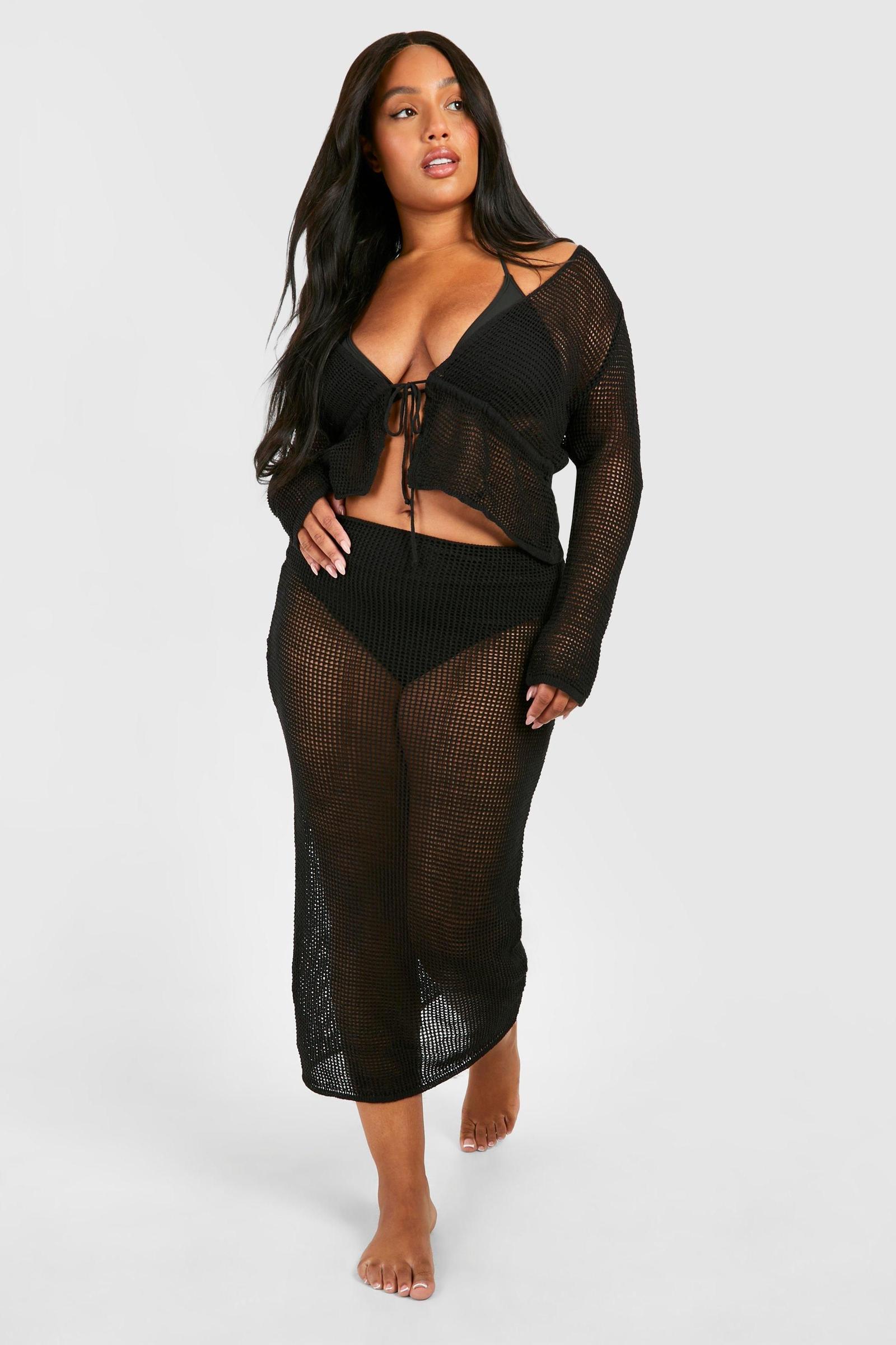 CZARNA DZIANINOWA BLUZKA WIĄZANIE