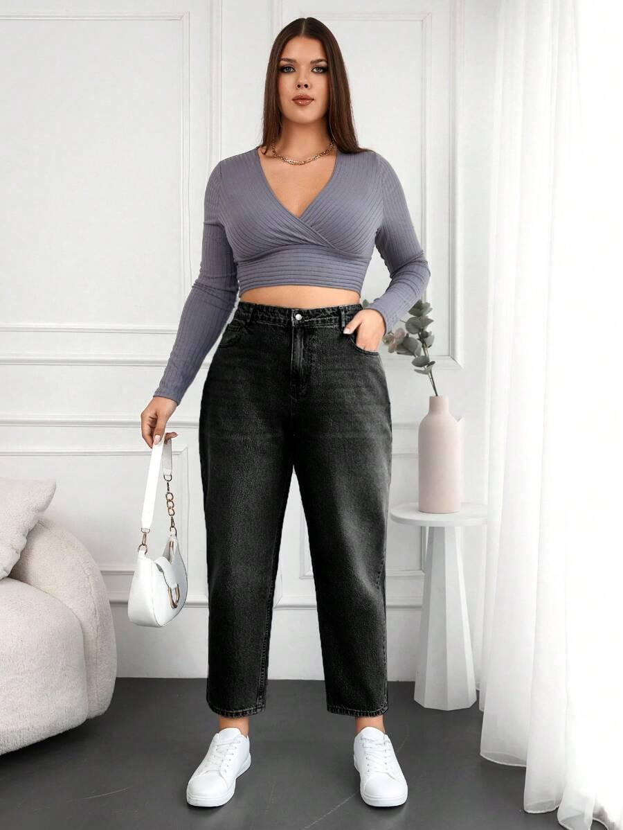 CZARNE SPODNIE JEANS