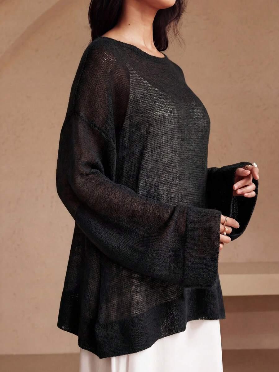 czarny dzianinowy sweter
