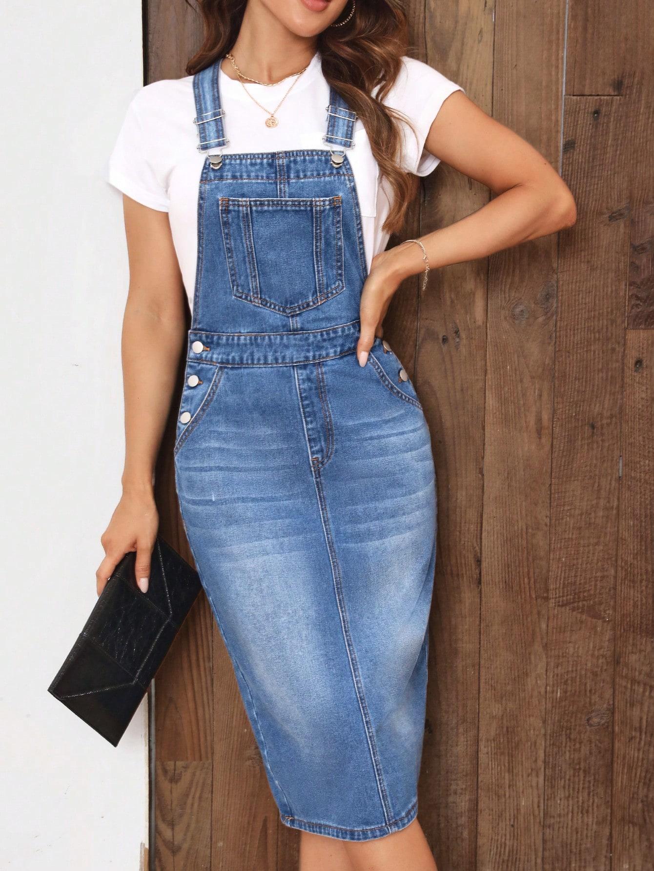 niebieska sukienka jeans