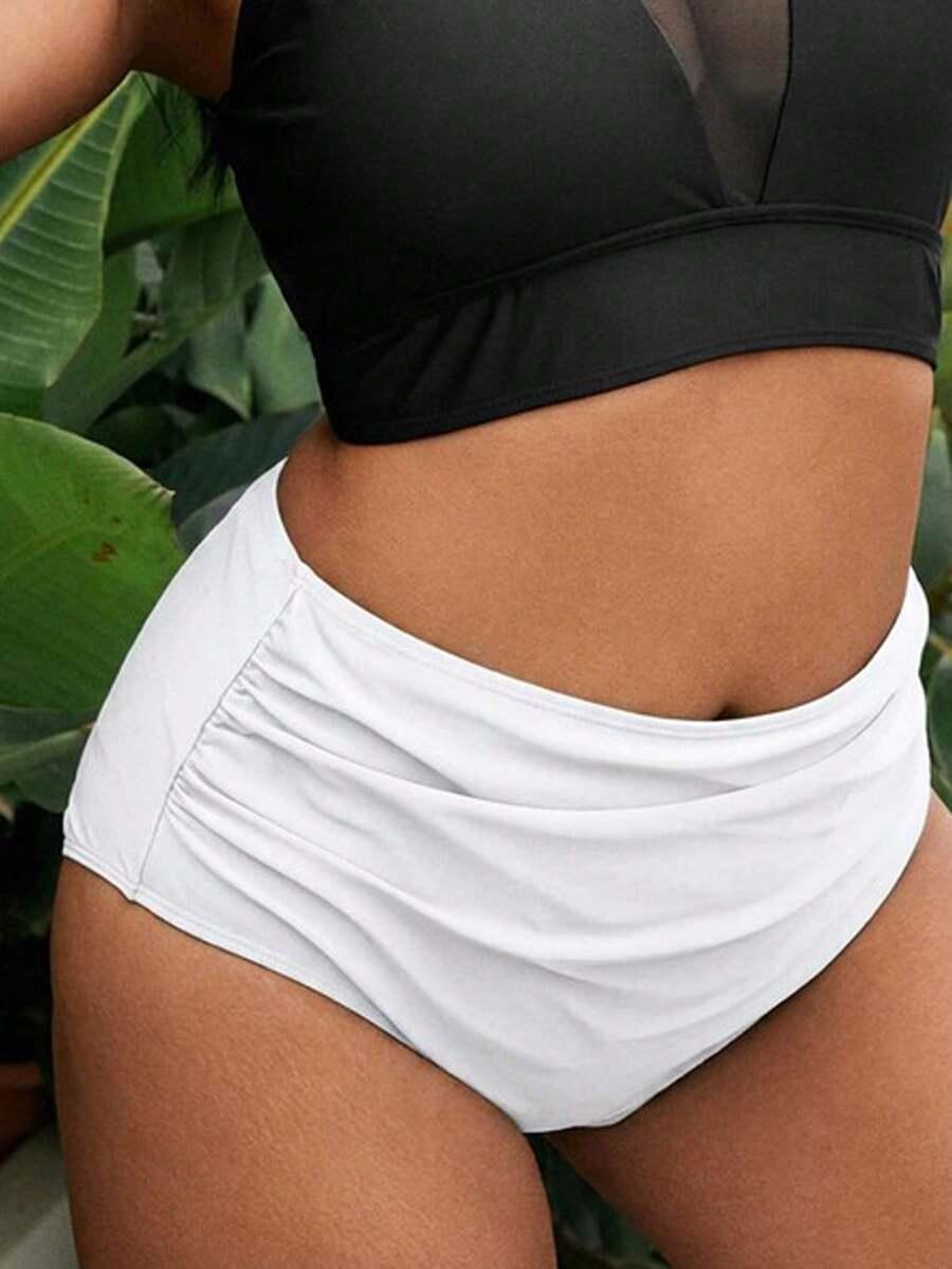 BIAŁY DÓŁ OD BIKINI WYSOKI STAN