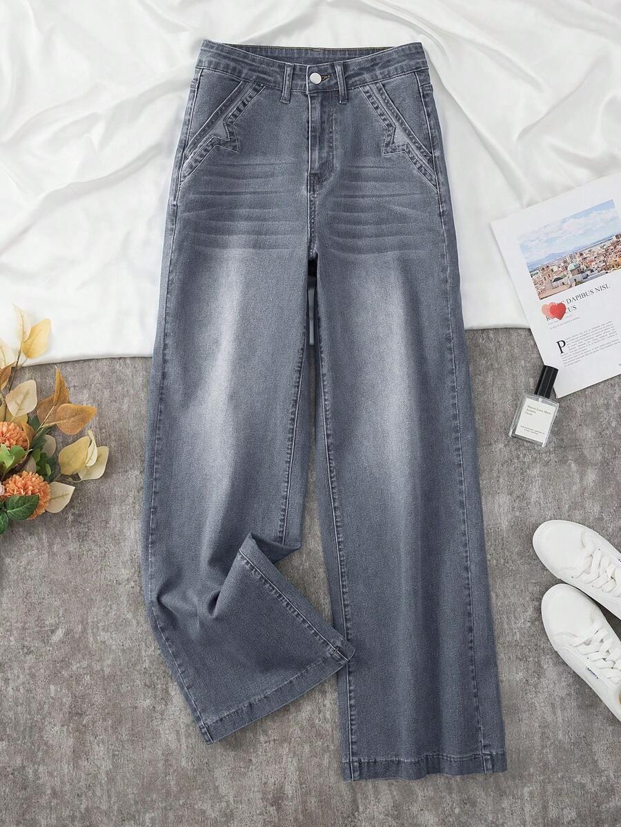SZARE SPODNIE JEANS