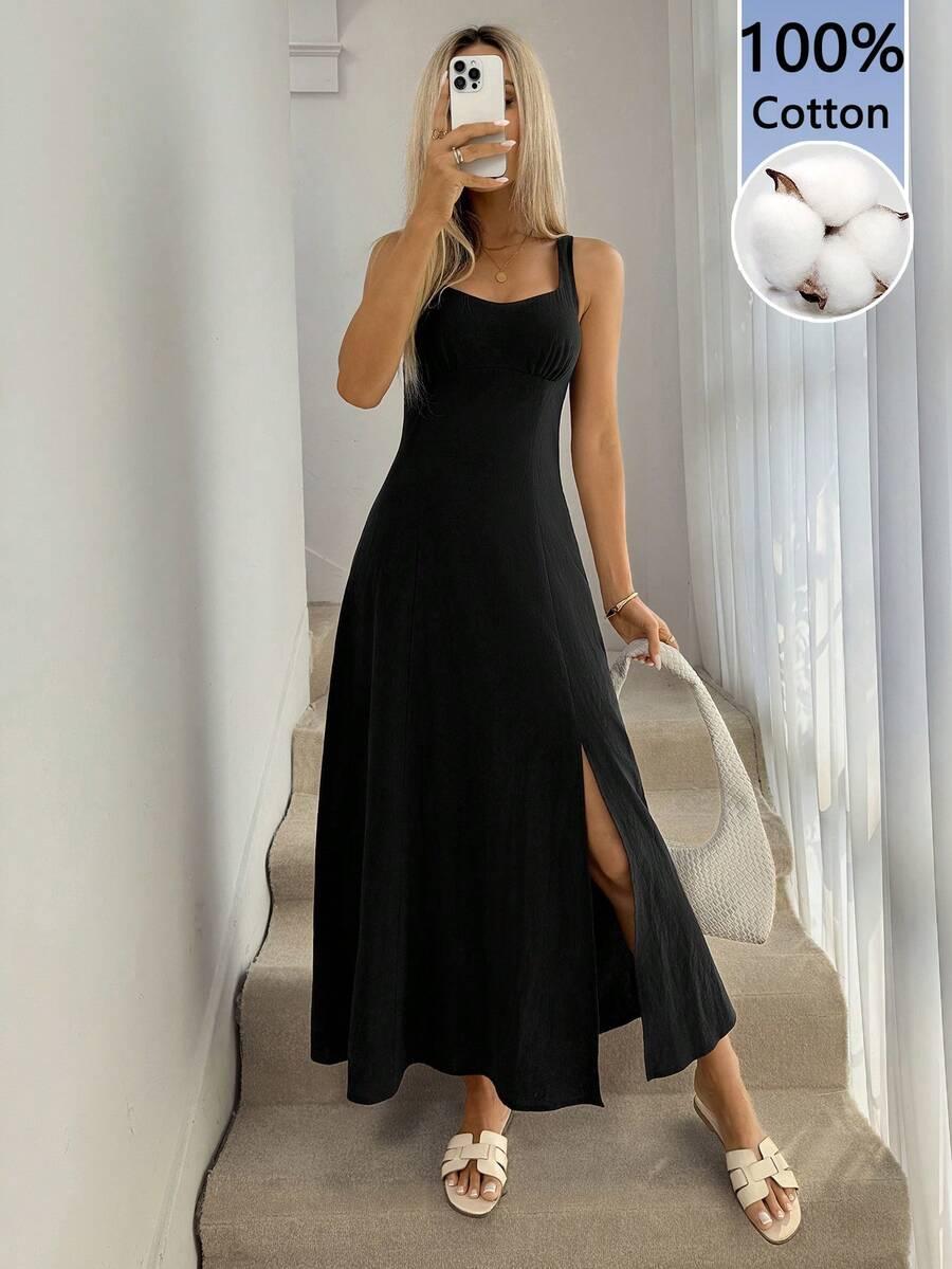 czarna maxi sukienka
