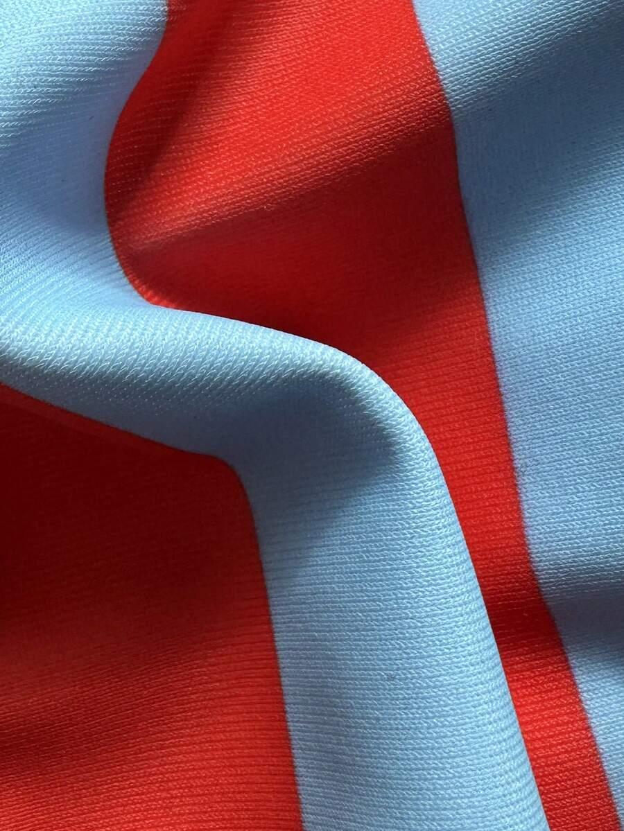DWUCZĘŚCIOWY STRÓJ KĄPIELOWY wzór paski kontrast