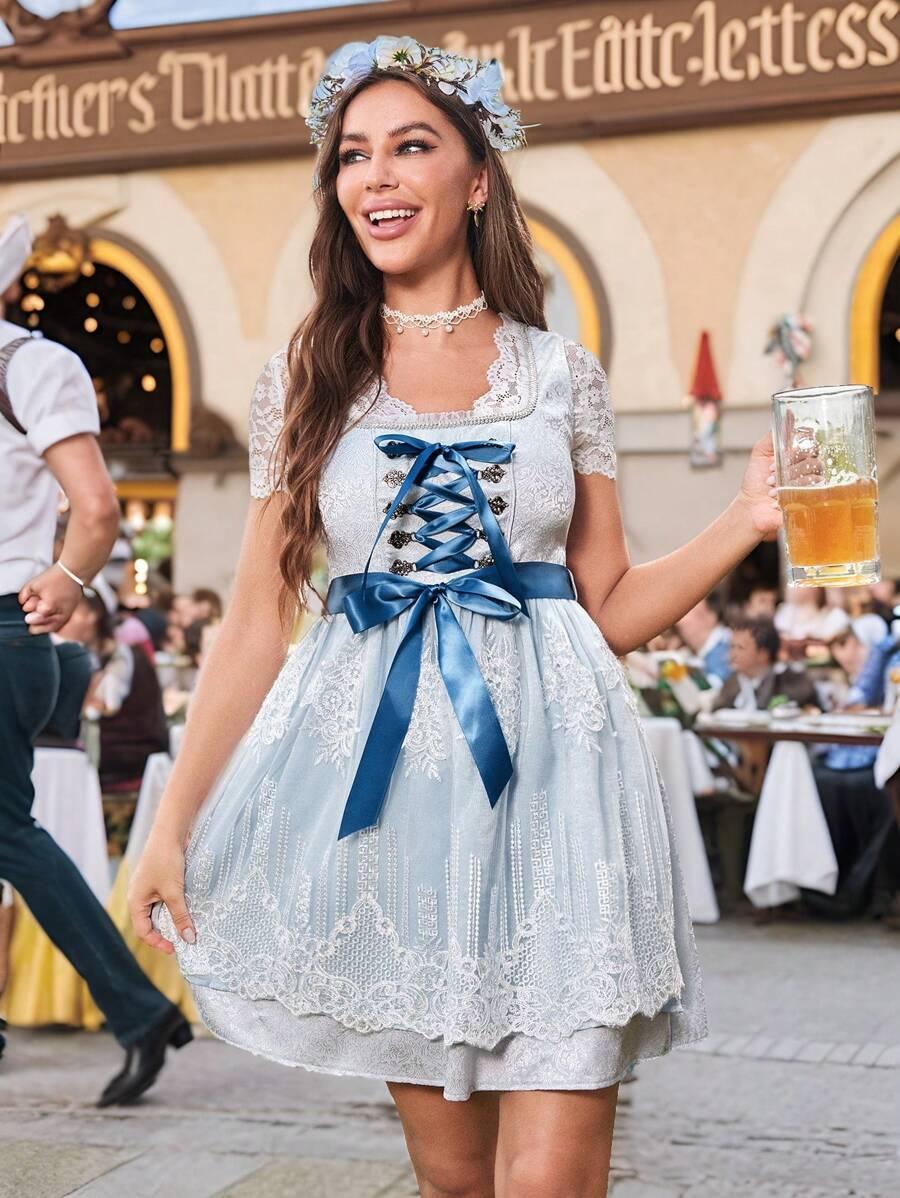 rozkloszowana mini sukienka haft wiązanie 