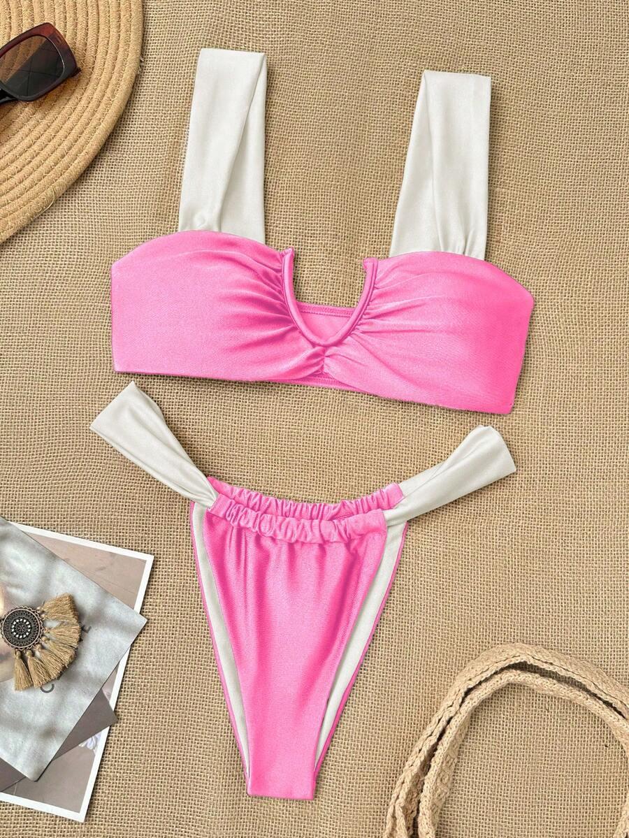 różowy komplet bikini