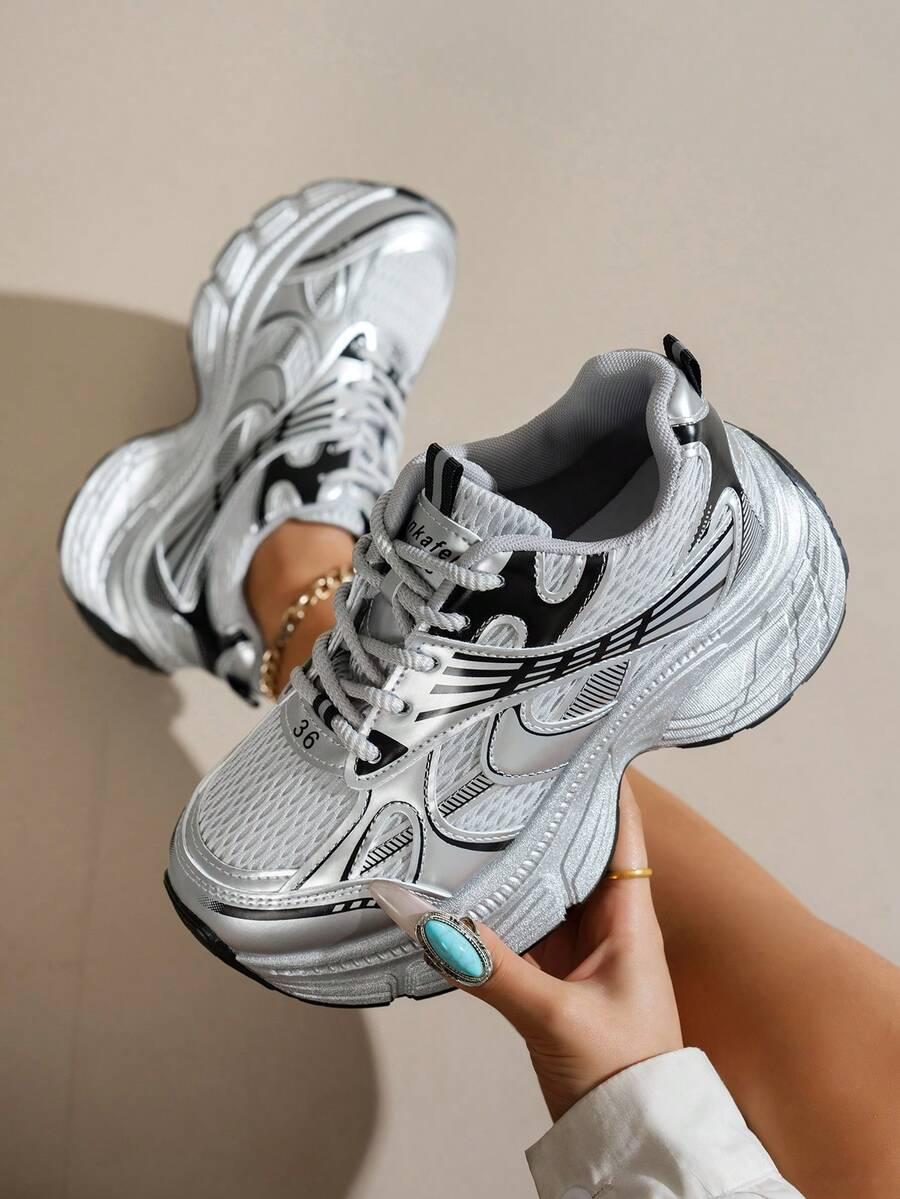 srebrne buty sportowe