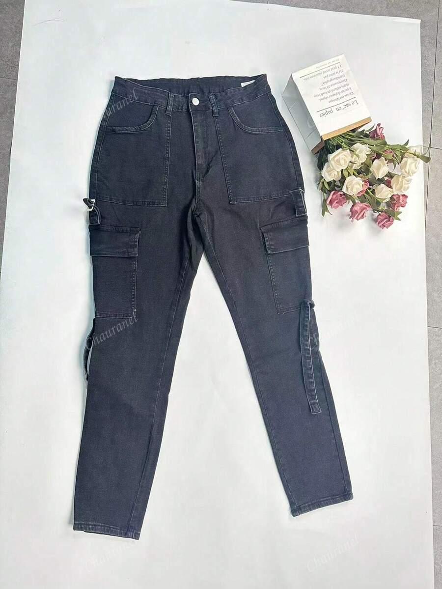 CZARNE SPODNIE JEANS
