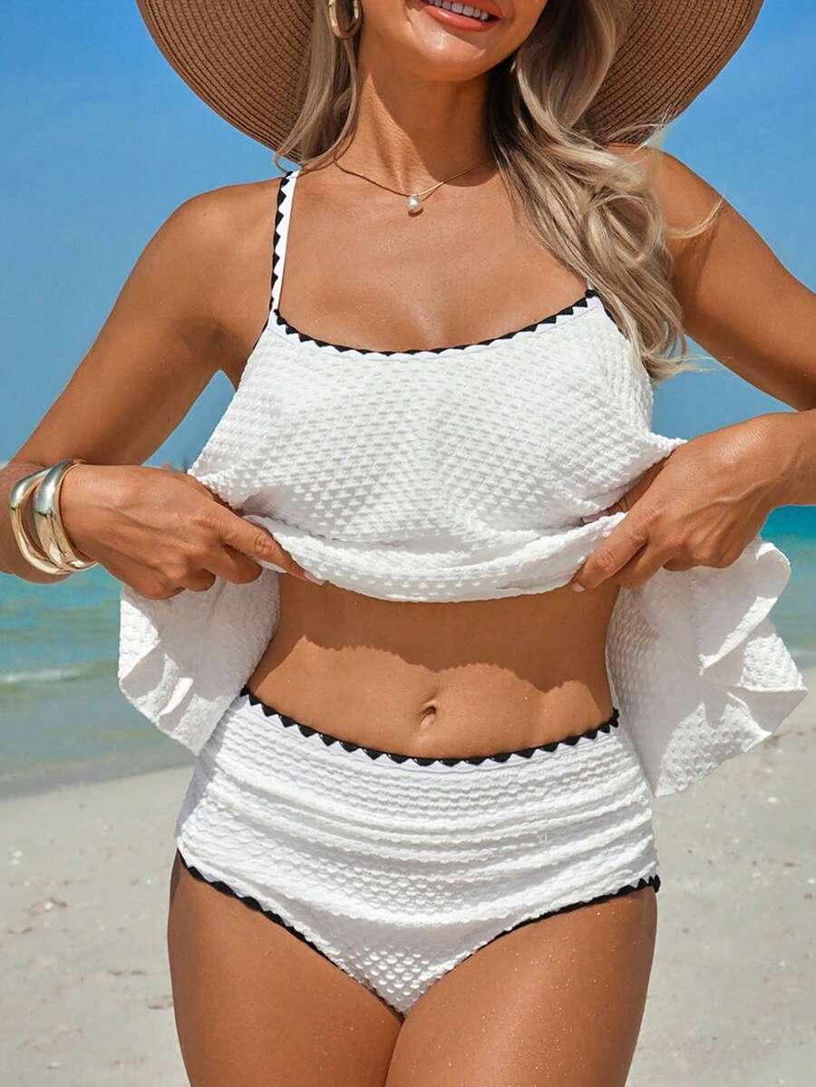 DWUCZĘŚCIOWY STRÓJ KĄPIELOWY TANKINI STRUKTURA