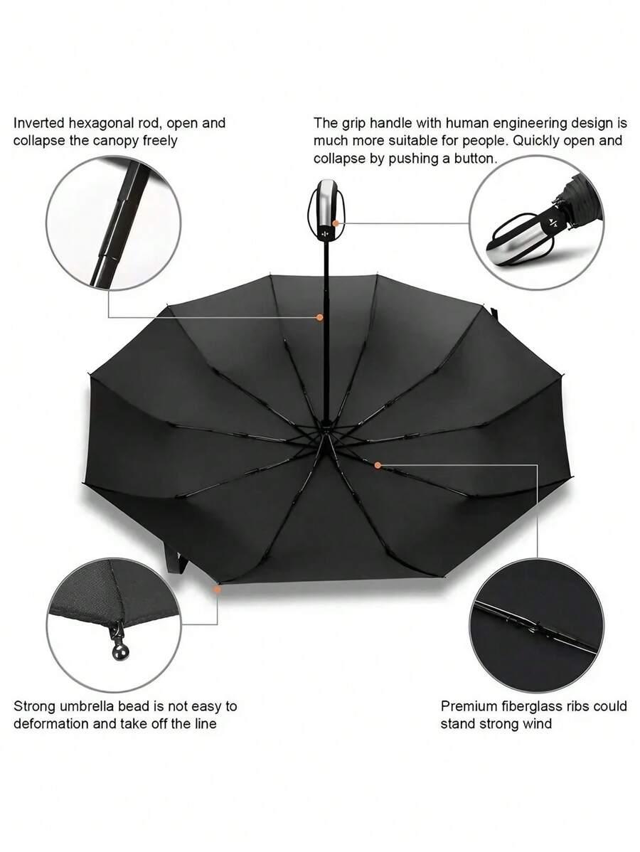 czarny automatyczny parasol