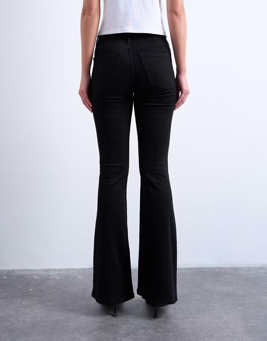 CZARNE SPODNIE JEANS DZWONY 