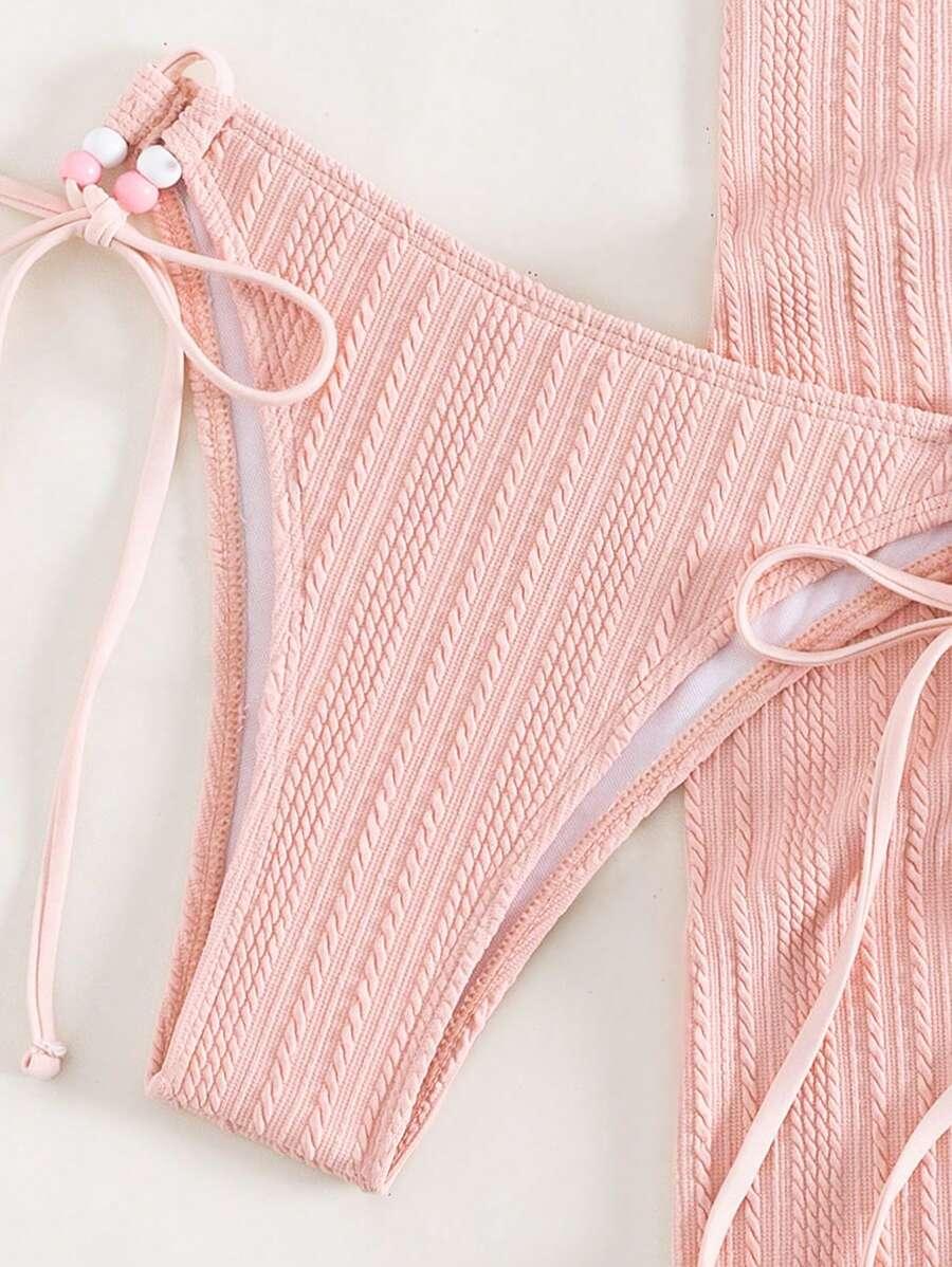 trzyczęściowy komplet bikini pareo