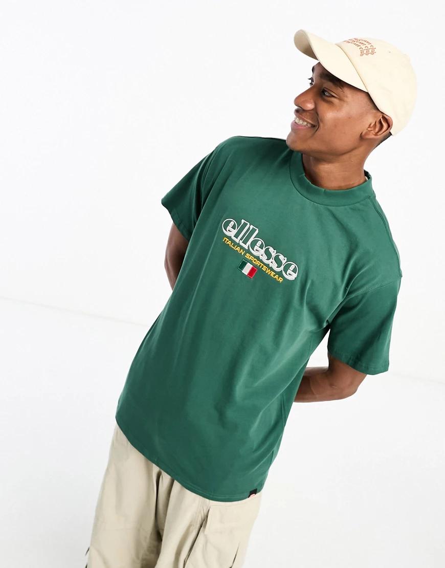 zielony luźny t-shirt logo