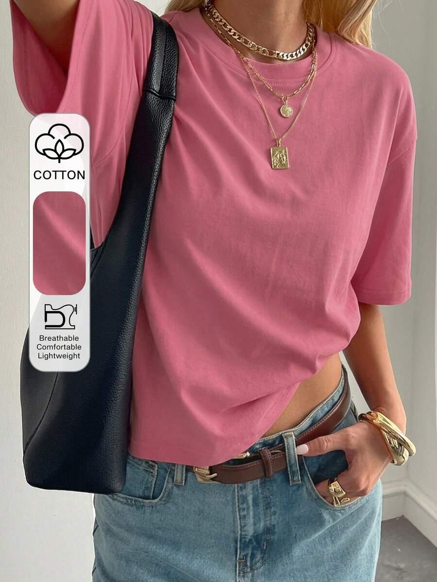 RÓŻOWY T-SHIRT OVERSIZE
