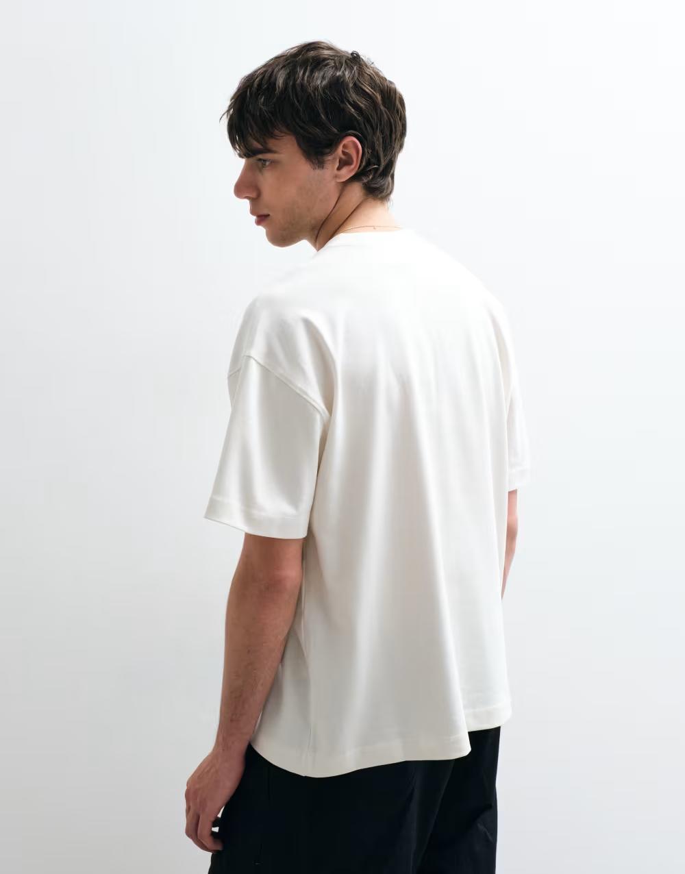 kremowy t-shirt basic