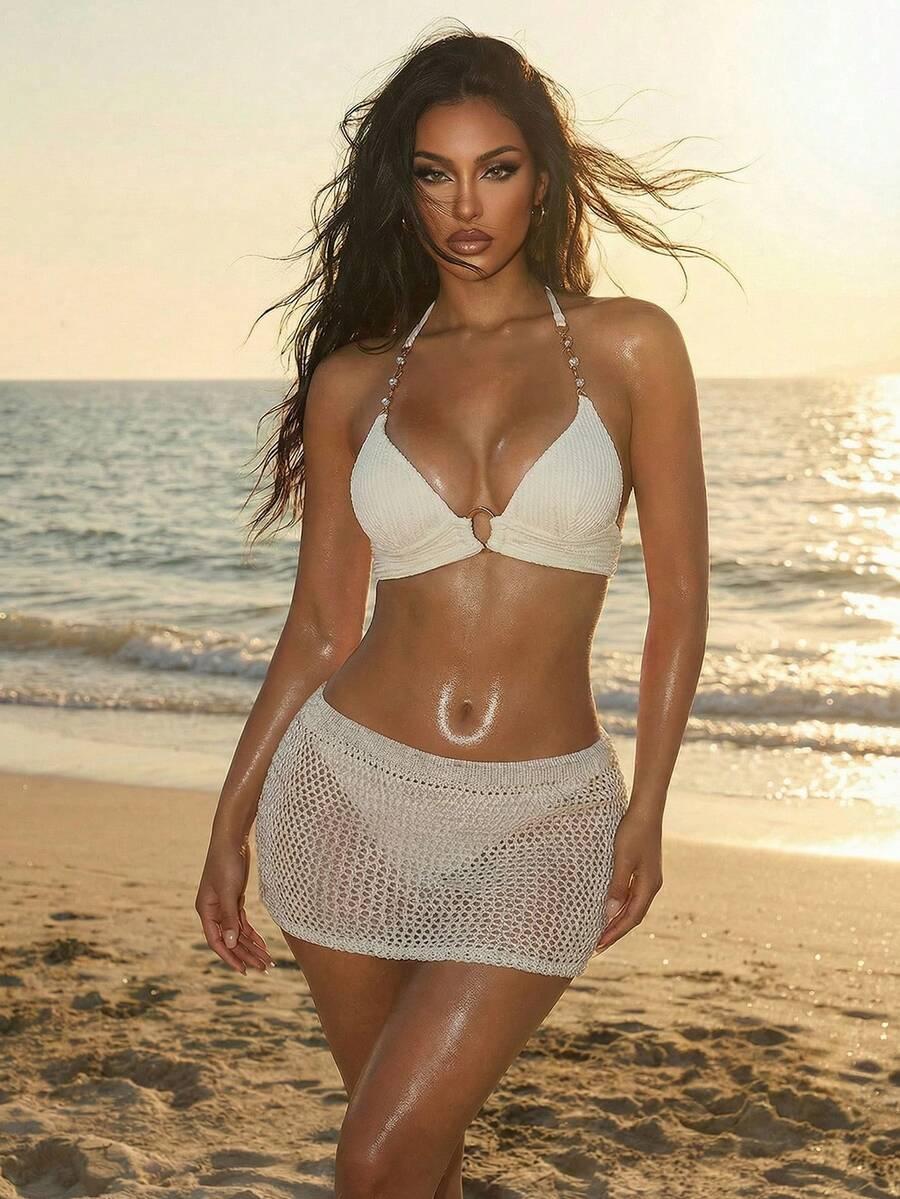 KOMPLET BIKINI WIĄZANIE zdobienie