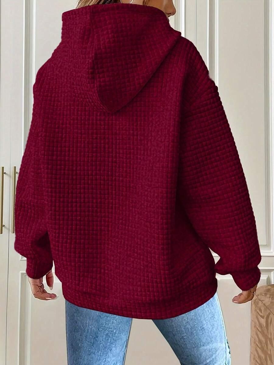 bordowa bluza z kapturem
