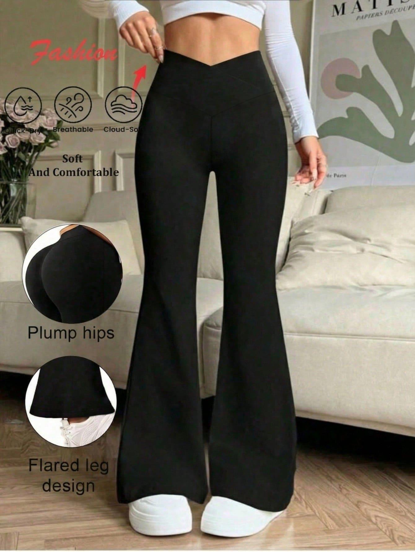 czarne legginsy dzwony