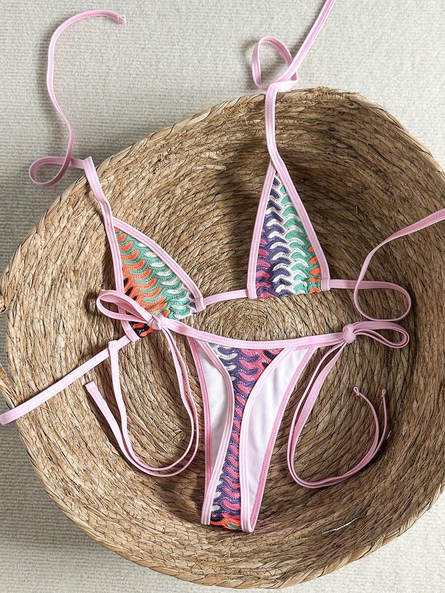 dwuczęściowy strój kąpielowy bikini koronka