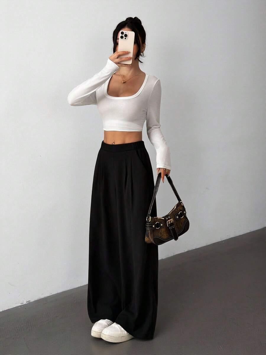czarne spodnie casual 