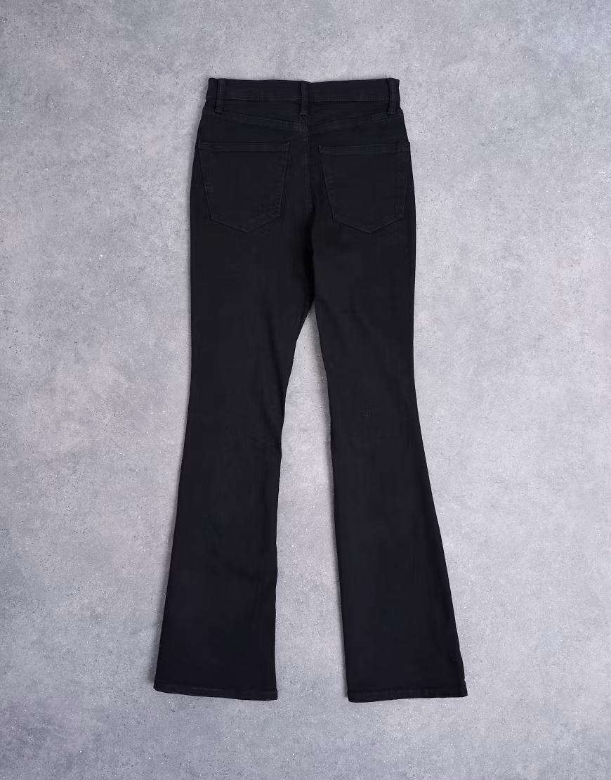CZARNE SPODNIE JEANS DZWONY 