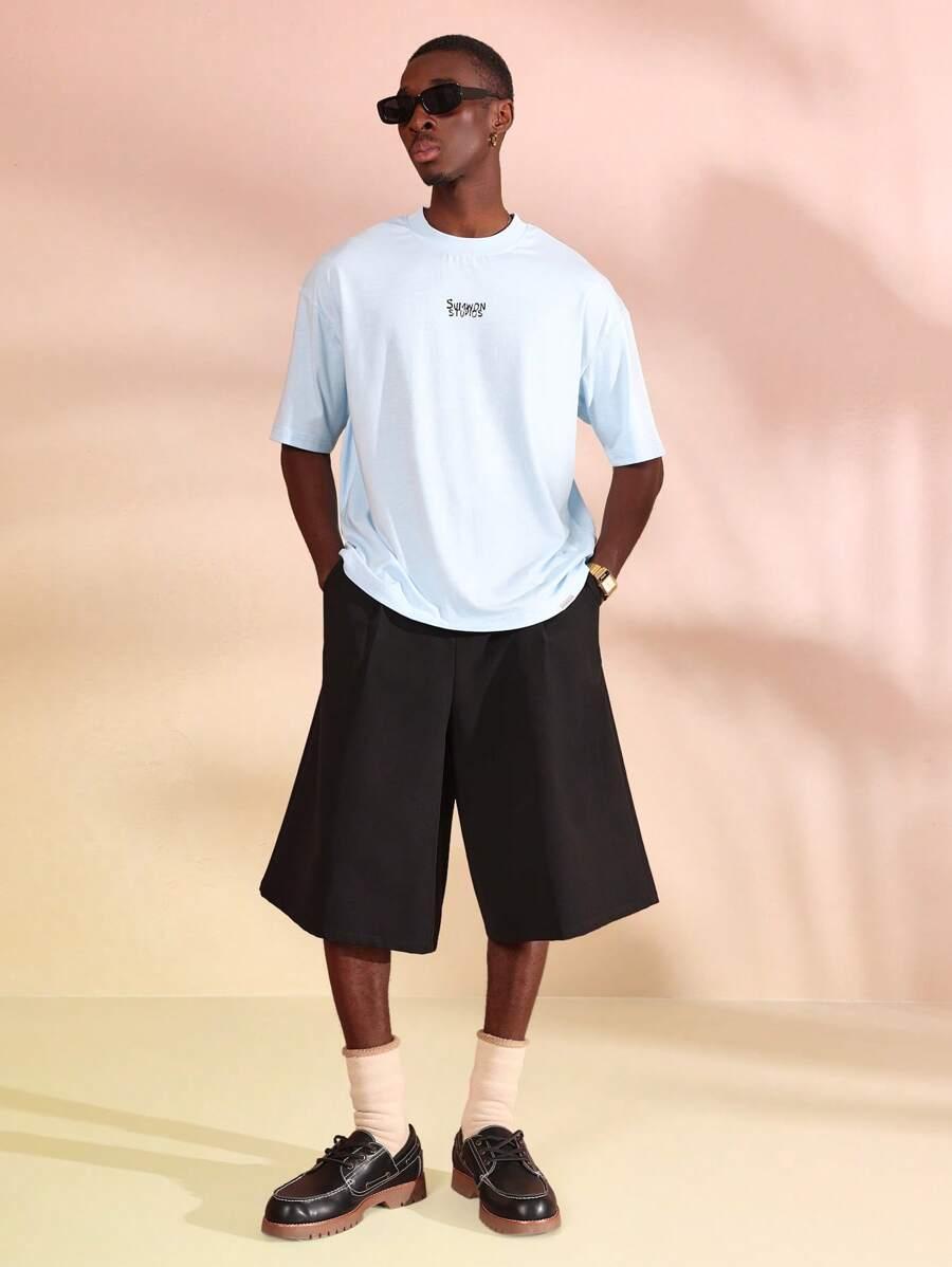 niebieski t-shirt print