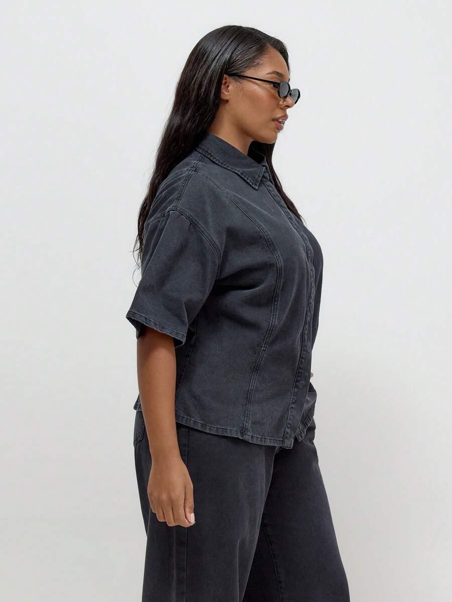 czarna koszula jeans
