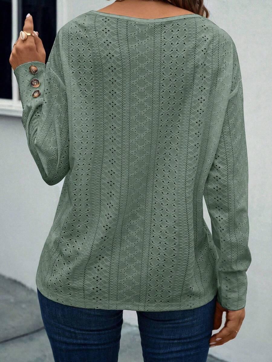 ZIELONA BLUZKA V-NECK