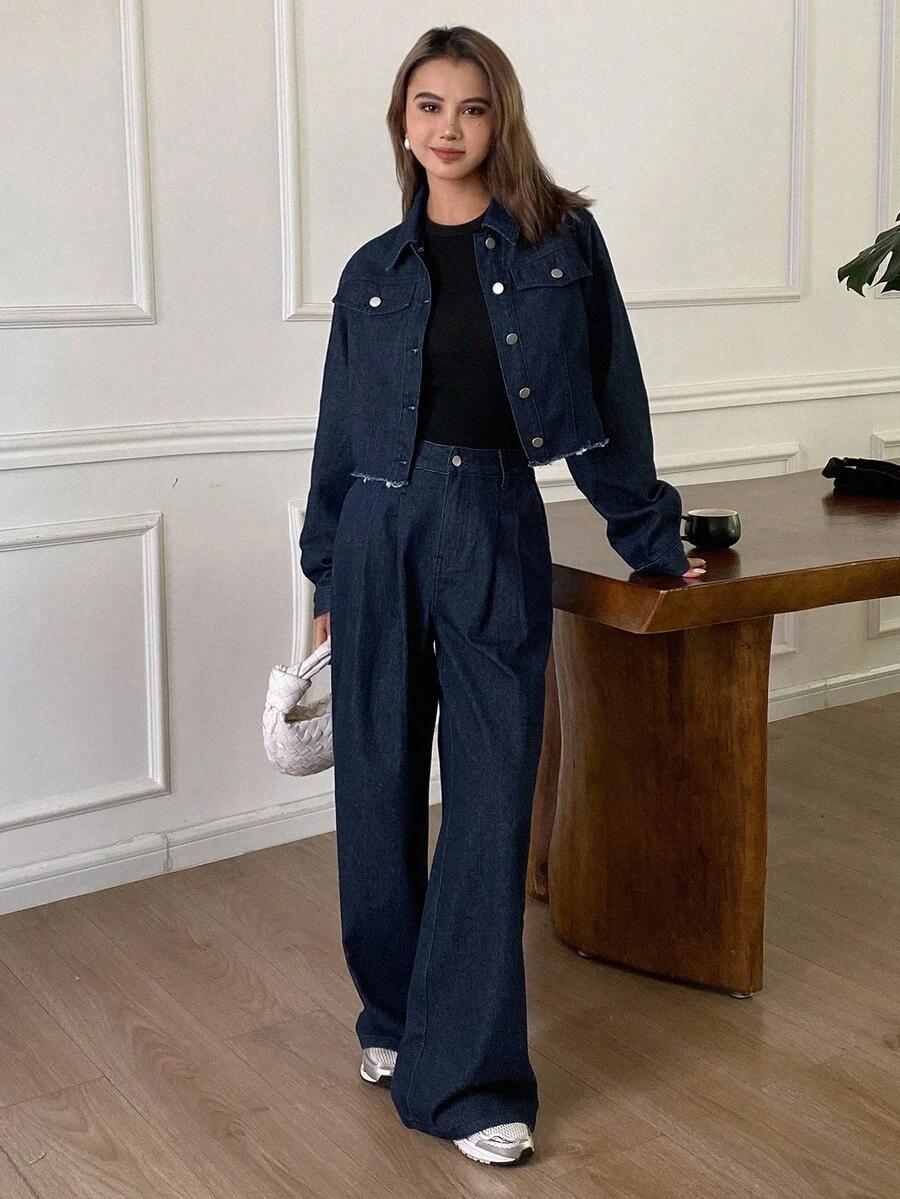 kurtka spodnie komplet jeans 