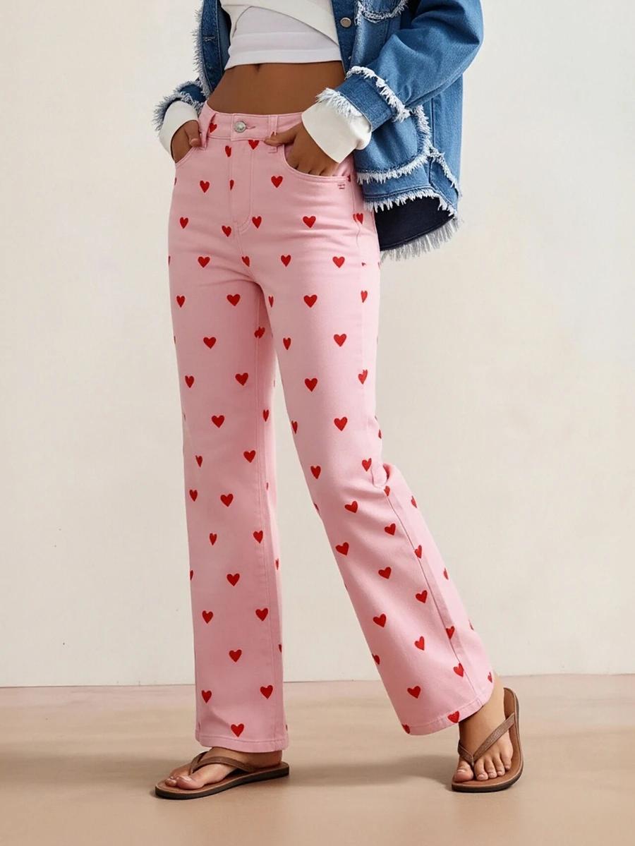 RÓŻOWE SPODNIE JEANS